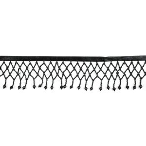 Beaded Fringe |  Black Beaded Fringe Trim – 2.5" Beaded Fringe Beaded Fringe