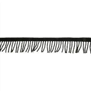 Beaded Fringe |  Vintage Black Chop Beaded Chainette Fringe – 1" Beaded Fringe Beaded Fringe