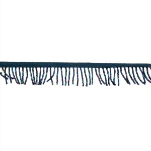 Beaded Fringe |  Vintage Blue Iris And Navy Chop Beaded Chainette Fringe – 1" Beaded Fringe Beaded Fringe