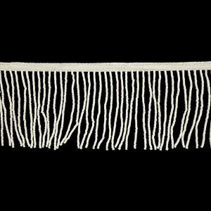 Beaded Fringe |  Vintage Chalk White Chop Beaded Fringe – 3" Beaded Fringe Beaded Fringe