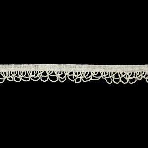 Beaded Fringe |  Vintage Chalk White Small Looped Bugle Beaded Fringe – 1.125" Beaded Fringe Beaded Fringe