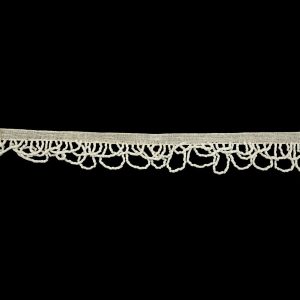 Beaded Fringe |  Vintage Chalk White Small Looped Bugle Beaded Fringe – 1" Beaded Fringe Beaded Fringe