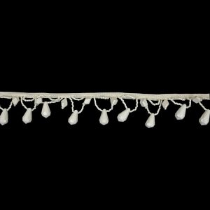 Beaded Fringe |  Vintage Chalk White Teardrops And Seed Beaded Fringe – 1.375" Beaded Fringe Beaded Fringe