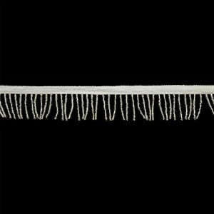 Beaded Fringe |  Vintage Silver And White Seed Beaded Chainette Fringe – 1" Beaded Fringe Beaded Fringe