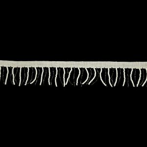 Beaded Fringe |  Vintage White And Black Chop Beaded Chainette Fringe – 1" Beaded Fringe Beaded Fringe