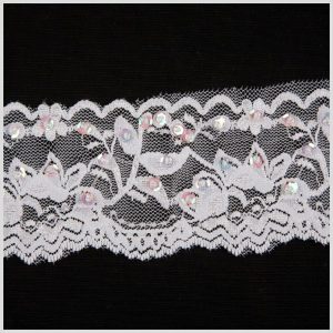 Beaded Lace Trim |  2.5" White Beaded Lace Beaded Lace Trim Beaded Lace Trim