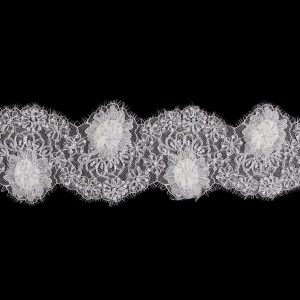 Beaded Lace Trim |  White Beaded Lace Trim – 4.5" Beaded Lace Trim Beaded Lace Trim