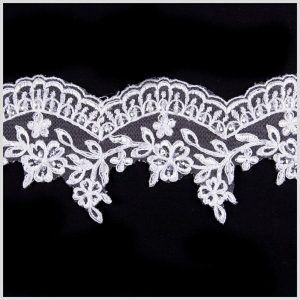 Bridal Lace Trim |  3.25" White Bridal Beaded Lace Bridal Lace Trim Bridal Lace Trim