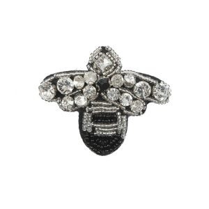 Brooches |  Bee Brooch With Beads And Rhinestones – 2.5" X 2" Brooches Black,Silver