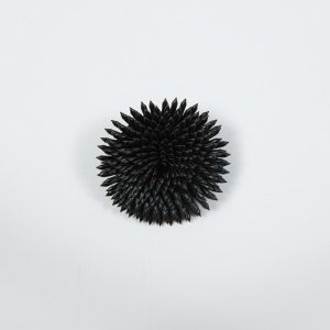 Brooches |  Black Faux Leather Flower Brooch – 2" Brooches Black