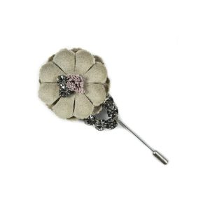 Brooches |  Green Flower Brooch With Rhinestones – 3.75" Brooches Brooches