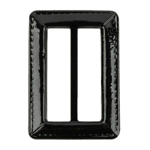 Buckles |  Black Faux Leather Slider – 2.625" L X 1.875" W Buckles Buckles