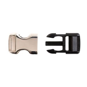 Buckles |  Silver Metal And Black Plastic Release Buckle Buckles Black,Silver