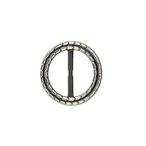 Buckles |  Vintage Black Round Slider With Faceted Silver Face – 1.875" X 1.875" Buckles Buckles