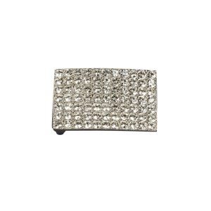 Buckles |  Vintage Crystal Rhinestone And Silver Rectangular Buckle – 1.125" X 2" Buckles Buckles