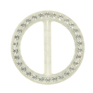 Buckles |  Vintage Crystal Rhinestones And Clear Circular Plastic Slider – 2" Buckles Buckles