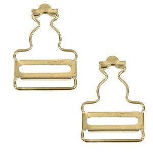 Buckles |  Yellow Gold Classic Overall Buckles Pair – 1.375" X 2" Buckles Buckles