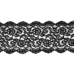 Corded Lace Trim |  Black Corded Lace Trim – 7.25" Corded Lace Trim Black