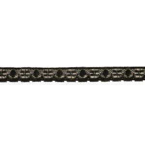 Cotton Lace Trim |  Black Abstracted Floral Cotton Blend Lace Trim – 0.75" Cotton Lace Trim Cotton Lace Trim