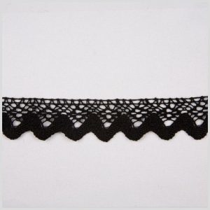 Crochet Lace Trim |  1" Black Crochet Lace Crochet Lace Trim Black