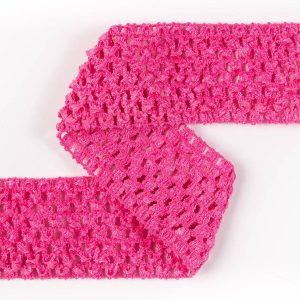 Crochet Lace Trim |  2" Hot Pink Stretch Puckered Crochet Trim Crochet Lace Trim Crochet Lace Trim