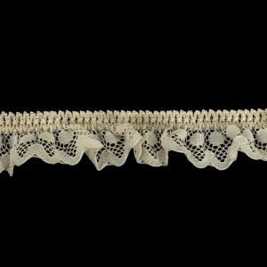 Crochet Lace Trim |  Antique White Ruffled Stretch Lace Trimming – 1" Crochet Lace Trim Antique White