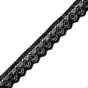 Crochet Lace Trim |  Black Crochet Lace Trim – 1.75" Crochet Lace Trim Black