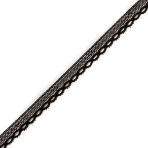 Crochet Lace Trim |  Black Eyelet Crochet Trimming – 0.5" Cotton Lace Trim Black