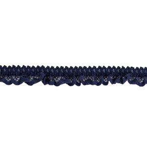 Crochet Lace Trim |  Black Iris Ruffled Stretch Lace Trimming – 0.625" Crochet Lace Trim Black Iris