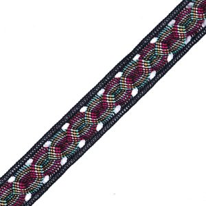 Crochet Lace Trim |  Black Multicolor Crochet Trim – 1.25" Crochet Lace Trim Black,Multicolor