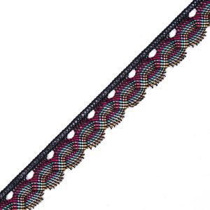 Crochet Lace Trim |  Black Multicolor Crochet Trim – 1" Crochet Lace Trim Black,Multicolor