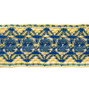 Crochet Lace Trim |  Blue/Yellow Crochet Trim – 3" Crochet Lace Trim Blue,Yellow