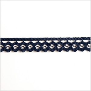 Crochet Lace Trim |  Dark Navy Crochet Trim – 0.75" Crochet Lace Trim Crochet Lace Trim