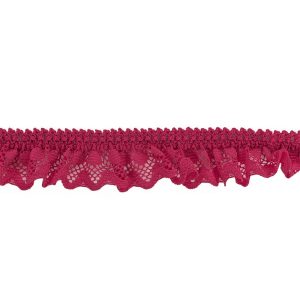 Crochet Lace Trim |  Deep Pink Ruffled Stretch Lace Trimming – 1" Crochet Lace Trim Crochet Lace Trim