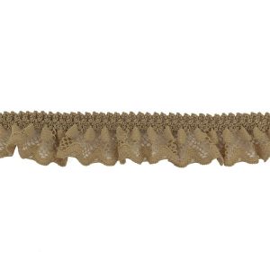 Crochet Lace Trim |  Desert Beige Ruffled Stretch Lace Trimming – 1" Crochet Lace Trim Crochet Lace Trim