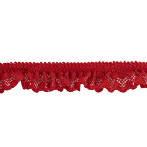 Crochet Lace Trim |  Fire Engine Red Ruffled Stretch Lace Trimming – 1" Crochet Lace Trim Aura Orange