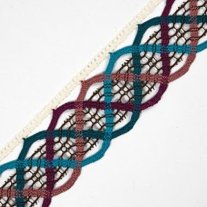 Crochet Lace Trim |  Mullticolor Crochet Trim – 1.5" Crochet Lace Trim Crochet Lace Trim