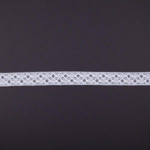 Crochet Lace Trim |  Polyester Crochet Lace Trim 1" – White Abstract – Made In Europe Crochet Lace Trim Crochet Lace Trim