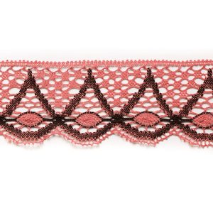 Crochet Lace Trim |  Salmon/Brown Crochet Trim – 4.25" Crochet Lace Trim Burnt Salmon,Brown