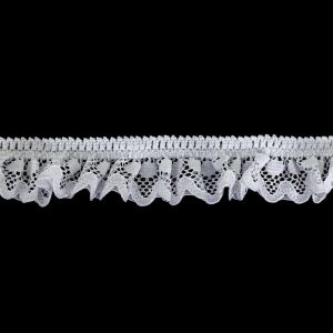 Crochet Lace Trim |  Snow White Ruffled Stretch Lace Trimming – 1" Crochet Lace Trim Crochet Lace Trim