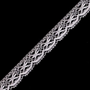 Crochet Lace Trim |  White Crochet Trim With Scalloped Edges – 0.75" Cotton Lace Trim Cotton Lace Trim