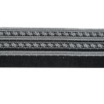 Embroidered & Eyelet Trim |  Black And White Striped Floral Embroidered Trim – 6" Embroidered & Eyelet Trim Black,White