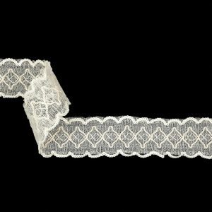 Embroidered & Eyelet Trim |  Iridescent Ivory Diamonds Embroidered And Sequined Lace Trim – 1.625" Embroidered & Eyelet Trim Embroidered & Eyelet Trim