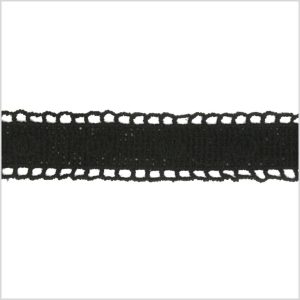 Embroidered & Eyelet Trim |  1" Black Cotton Eyelet Trimming Cotton Lace Trim Black