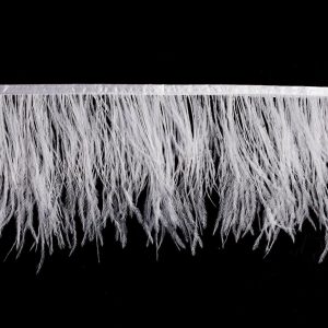 Feather Fringe |  6" Double Ply White Ostrich Fringe Feather Fringe Feather Fringe