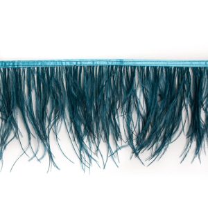 Feather Fringe |  6" Single Ply Blue Ostrich Fringe Feather Fringe Blue