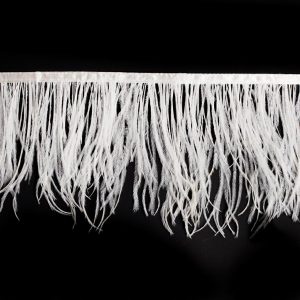 Feather Fringe |  6" Single Ply Ivory Ostrich Fringe Feather Fringe Feather Fringe