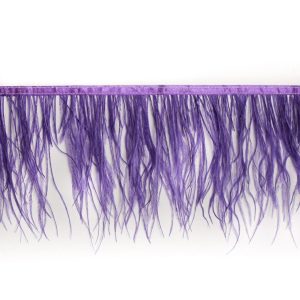 Feather Fringe |  6" Single Ply Purple Ostrich Fringe Feather Fringe Feather Fringe