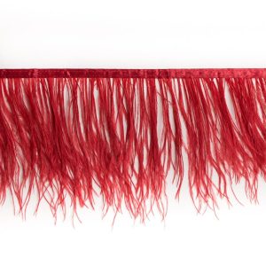 Feather Fringe |  6" Single Ply Red Ostrich Fringe Feather Fringe Feather Fringe