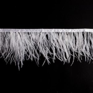 Feather Fringe |  6" Single Ply White Ostrich Fringe Feather Fringe Feather Fringe